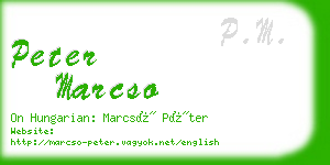 peter marcso business card